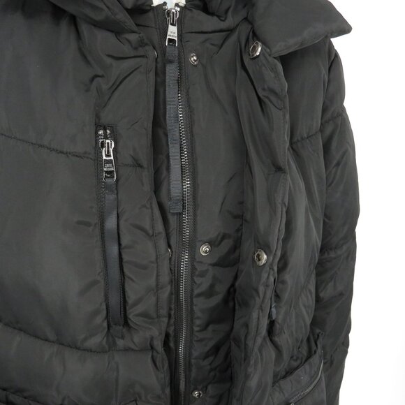 Steve Madden Small Black Quilted Hooded Jacket Multiple Pockets NWOT - Picture 5 of 7